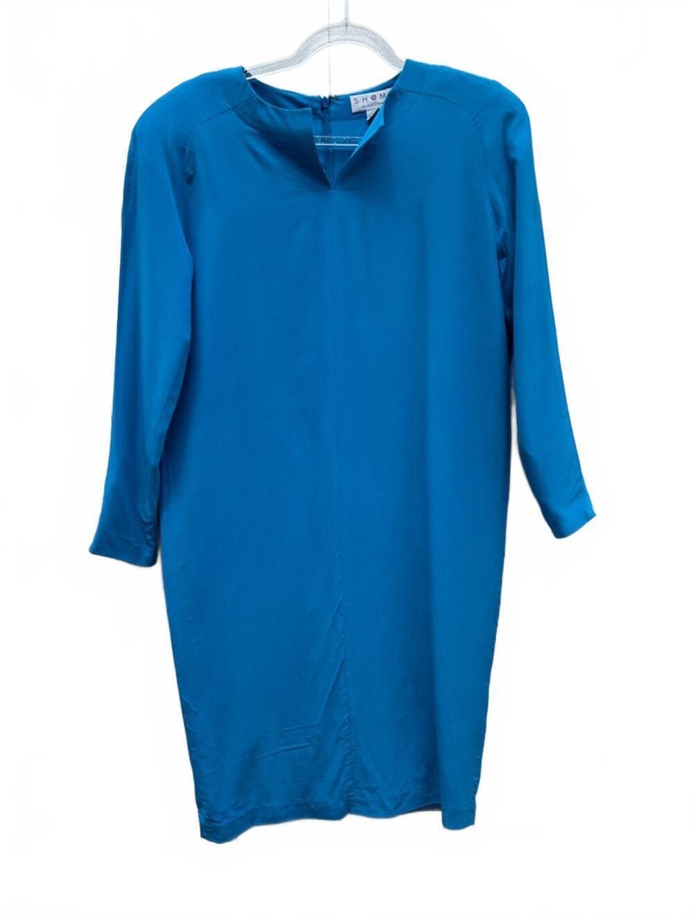Shomi By Miller Shor Women's Aqua Blue Dress Teal 100% Silk | Size 4